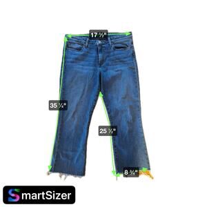 Joe's Jeans Women's Straight Fit Cropped Blue Jeans‎ Size 32 Frayed Hem